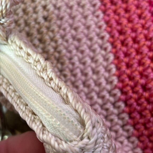 The SAK Striped Crochet Purse Bag Woven Multicolor Double Strap - Picture 7 of 7